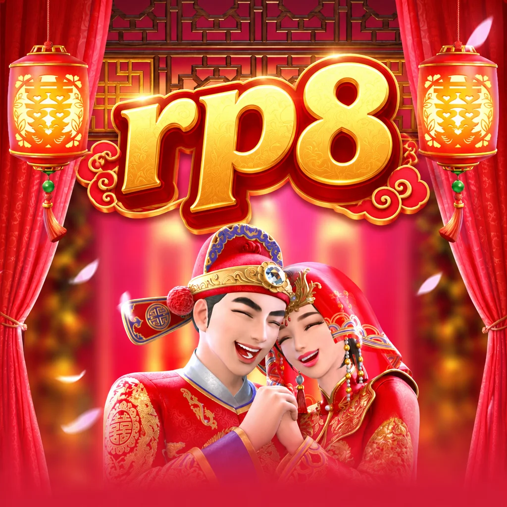 Tampilan visual Double Fortune di rp8 menampilkan pasangan pengantin bertema oriental tradisional